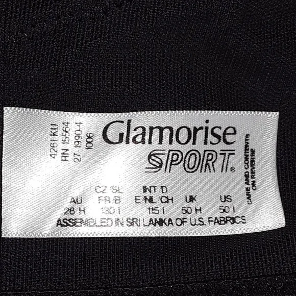 Glamorise MagicLift ® Sport Bra Style 1006 Size 50I Color : Black NWOT - Picture 4 of 6